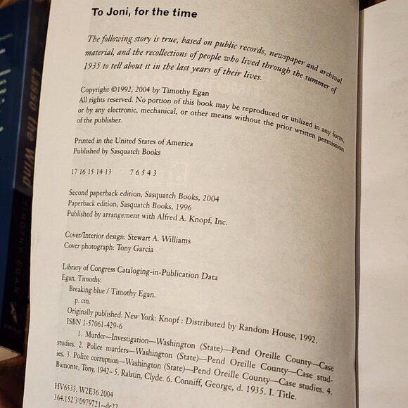 Breaking Blue - Softcover book - Timothy Egan - Picture 3 of 4